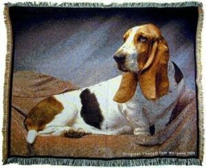 basset hound tapestry throw ms-6309tu3