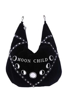 restyle moon child velvet hobo gothic punk occult wicca day crossbody bag sack