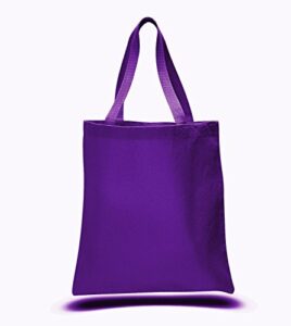 (12 pack) 1 dozen – heavy cotton canvas tote bags (purple)