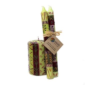 Nobunto Hand Painted Candles in Kileo Design (Pair of tapers)