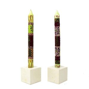 Nobunto Hand Painted Candles in Kileo Design (Pair of tapers)