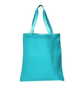 (12 pack) 1 dozen – heavy cotton canvas tote bags (turquoise)