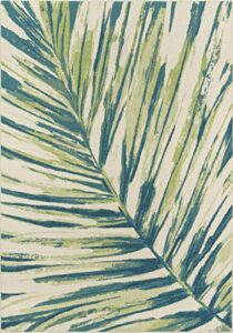 momeni baja palm leaf area rug, 3 ft 11 in x 5 ft 7 in, green