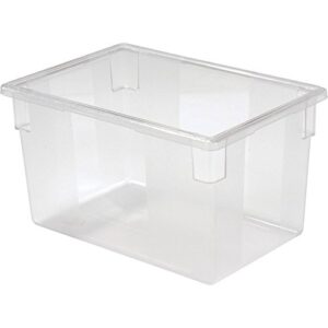 rubbermaid clear plastic box, 21 1/2 gallon, 18 x 26 x 15 – lot of 6