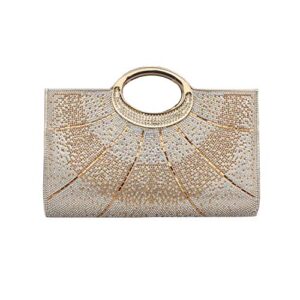 gesu clutch purses for women rhinestone evening bag wedding party cocktail purses handbags,gold.