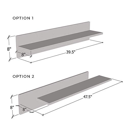 MEBLE FURNITURE & RUGS Fly Modular Wall Mounted Floating 2 Piece Shelf Set (Type-MX) (Oak)