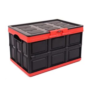 kingcav plastic durable cargo storage box weathertight storage organizer box secure snap-on lid car trunk organizer collapsible storage box