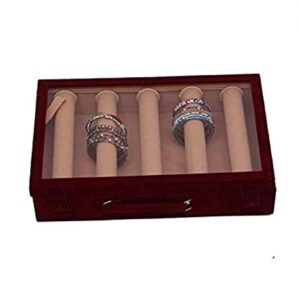 Kuber Industries 5 Rods Transparent Bangle Organizer Box Velvet Coated Jewelry Storage