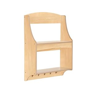 guidecraft expressions wooden trophy rack: natural – floating awards shelf and medals display case – kids room furniture