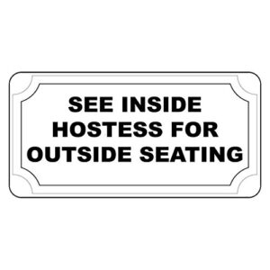 fastasticdeals see inside hostess for outside seating vintage style metal sign 8 x 12 in