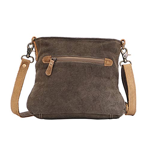 Myra Bag Saplings Upcycled Canvas & Leather Shoulder Bag S-1469
