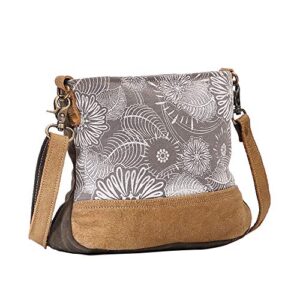 Myra Bag Saplings Upcycled Canvas & Leather Shoulder Bag S-1469