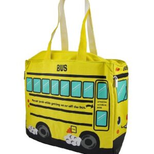 Yellow School Bus Insulated Canvas Tote Bag