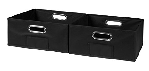 Niche Cubo Set of 2 Half-Size Foldable Fabric Storage Bins- Black