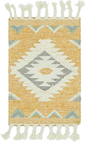 Unique Loom Mesa Collection Geometric, Natural Fibers, Southwestern, Bohemian Area Rug (2' 0 x 3' 0 Rectangular, Yellow/ Ivory)