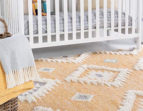 Unique Loom Mesa Collection Geometric, Natural Fibers, Southwestern, Bohemian Area Rug (2' 0 x 3' 0 Rectangular, Yellow/ Ivory)