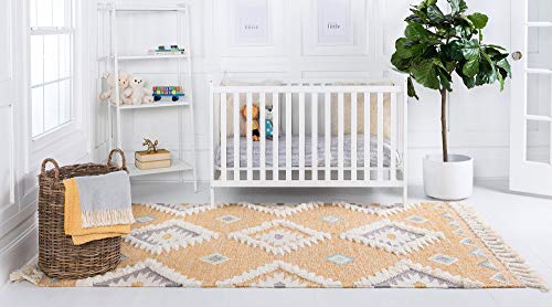 Unique Loom Mesa Collection Geometric, Natural Fibers, Southwestern, Bohemian Area Rug (2' 0 x 3' 0 Rectangular, Yellow/ Ivory)