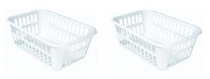 sterilite medium plastic basket, white, pack of 2