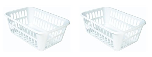 STERILITE Medium Plastic Basket, White, Pack of 2