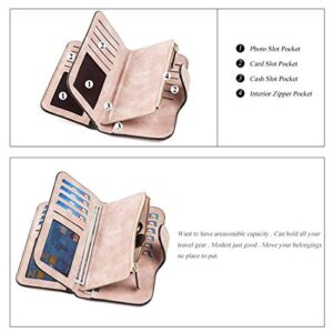 Wallets for Women Leather Clutch Phone Purse Ladies Wallet RFID Credit Card Coin Holder Bifold