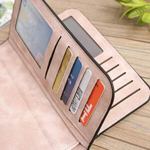 Wallets for Women Leather Clutch Phone Purse Ladies Wallet RFID Credit Card Coin Holder Bifold