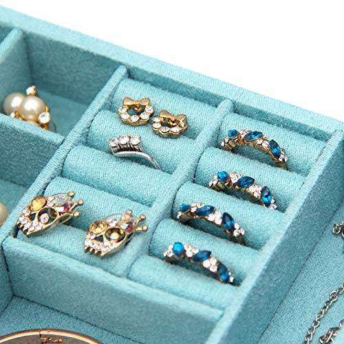 KLOUD City Two-Layer Jewelry Box Organizer Display Storage case with Lock (Blue)