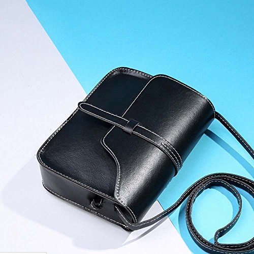 SULEAR New Purses Backpack Vintage Purse Bag Leather Cross Body Shoulder Messenger Bag BK