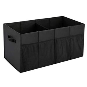 MaidMAX Trunk Organizer for Car SUV Storage with Two Handles and Side Pockets, Foldable, Black, 25.5 Inches Long