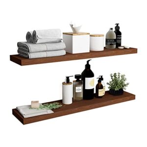 welland allen 8″ deep floating shelves set of 2 reclaimed wood wall shelf rustic wall mount shelf ( set of 2, 36 inch)