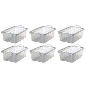 life story clear closet organization storage box container, 14 quart (6 pack)