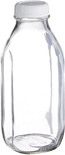 Libbey Glass Milk Bottle with Lid - 33.5 oz (Pack Of 6)