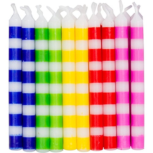 Creative Converting BB102836 Striped Birthday Candles, Multicolor. - 20-Pack