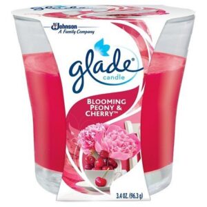 glade candles 3.4oz blooming peony & cherry 1 pack