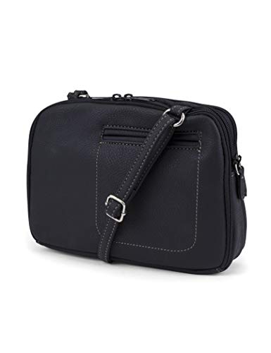MultiSac womens Zippy Triple Compartment Crossbody Bag Cross Body, Black, One Size US