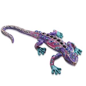 yu feng purple lizard jewelry trinket boxes hinged animal figurines collectibles