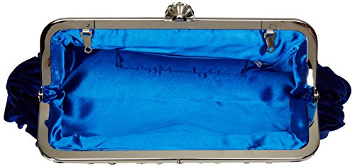 Yonger Womens Vintage Satin Cocktail Party Handbag Wedding Bag Shoulder Chain-blue