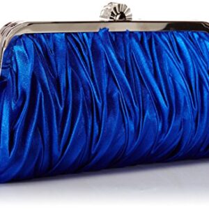 Yonger Womens Vintage Satin Cocktail Party Handbag Wedding Bag Shoulder Chain-blue