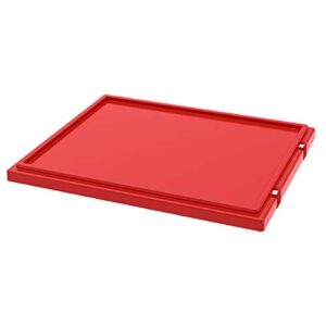 akro-mils 35231 lid for 35225 and 35230 plastic nest and stack storage tote, red, (3-pack)