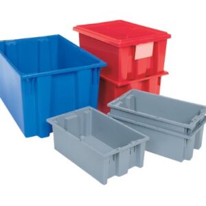 Akro-Mils 35231 Lid for 35225 and 35230 Plastic Nest and Stack Storage Tote, Red, (3-Pack)