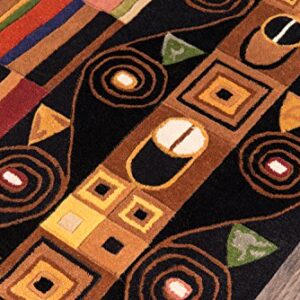 Momeni Rugs New Wave Collection, 100% Wool Hand Carved & Tufted Contemporary Area Rug, 8' x 11', Black