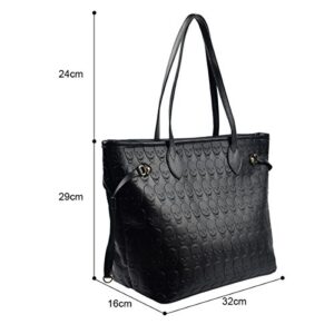 Women Devil Skull Purse Handbags Pu Leather Top-Handle Satchel Shopping Bag with Clutch Purse