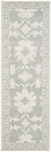 safavieh bella collection 2’3″ x 7′ grey/ivory bel132b handmade premium wool runner rug