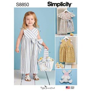 simplicity toddler’s dress basket toy and jumpsuit sewing patterns, sizes 1/2-4