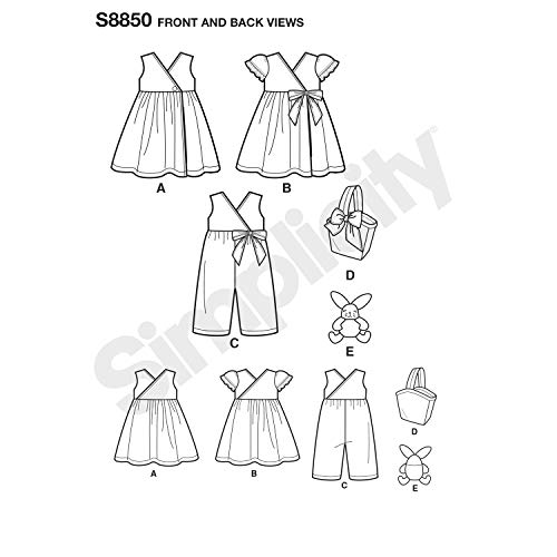 Simplicity Toddler's Dress Basket Toy and Jumpsuit Sewing Patterns, Sizes 1/2-4