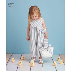 Simplicity Toddler's Dress Basket Toy and Jumpsuit Sewing Patterns, Sizes 1/2-4