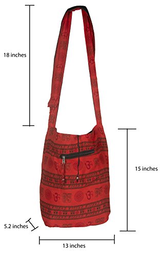 Tribe Azure Hobo Bag OM Symbol Cotton Canvas Large Messenger Handbag Shoulder Comfortable Roomy Fashion