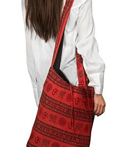 Tribe Azure Hobo Bag OM Symbol Cotton Canvas Large Messenger Handbag Shoulder Comfortable Roomy Fashion