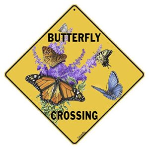 crosswalks butterfly crossing 12″ x 12″ aluminum sign (x419)