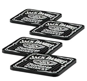 jack daniel’s pvc rubber set of 4 coaster set mini beverage mats jd-38515