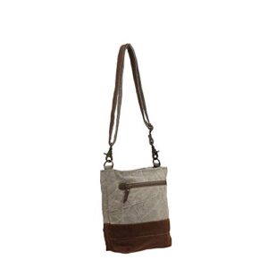 Myra Bags Leather Star Upcycled Canvas Medium Corssbody Bag M-0898